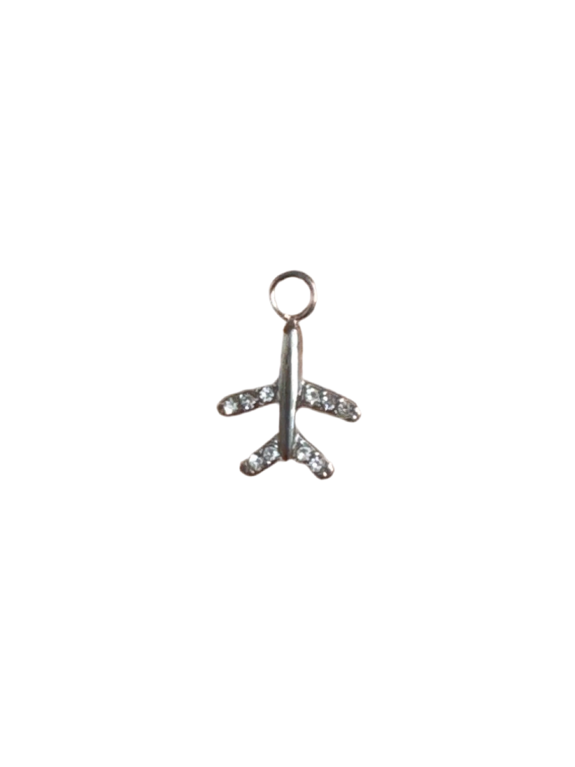 Silver rhinestone airplane