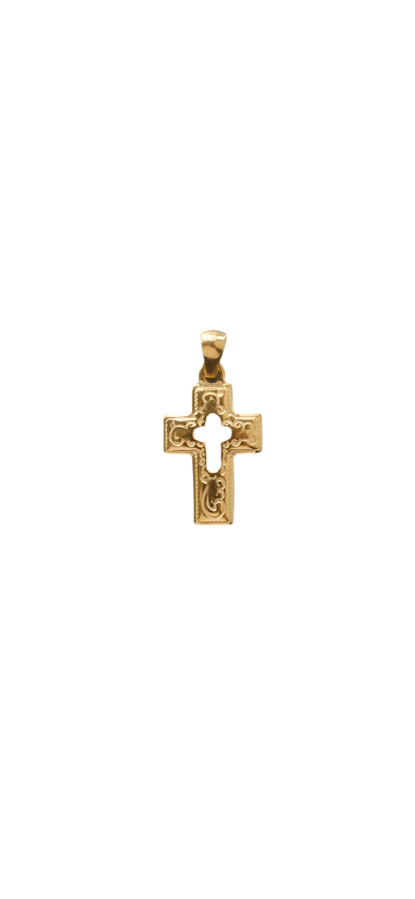Large open gold cross