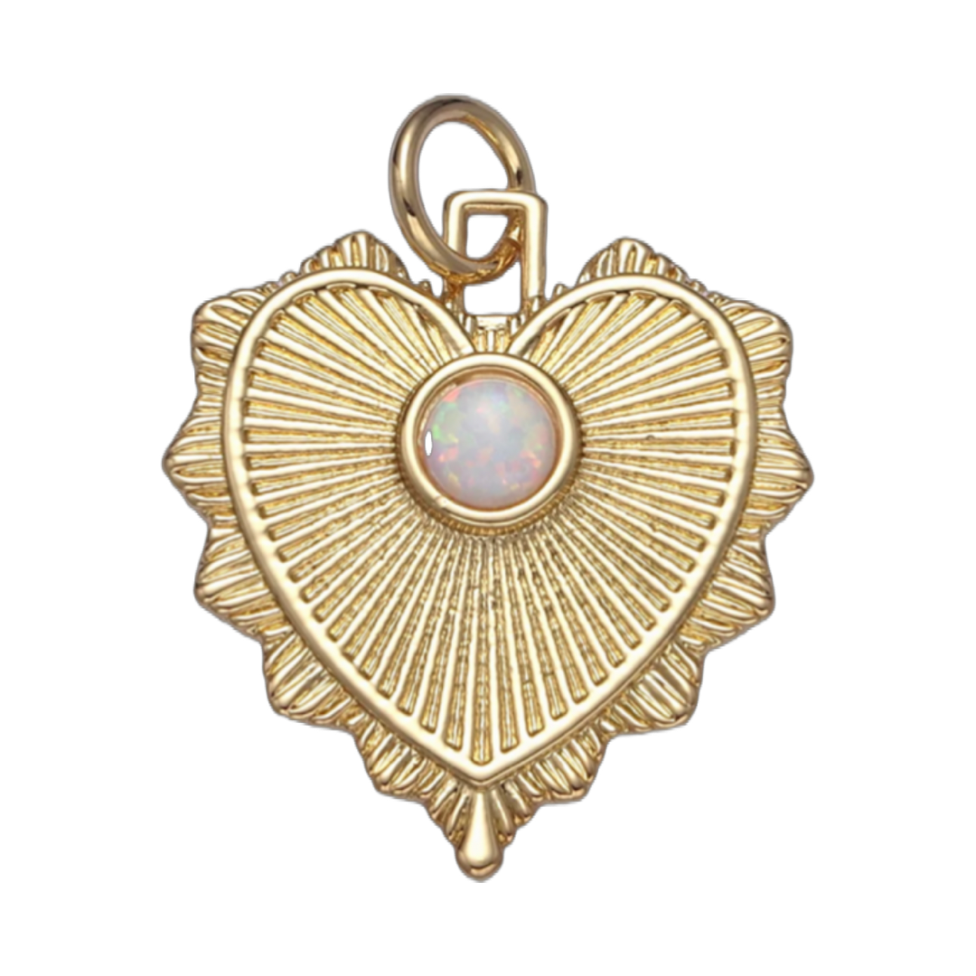 Opal heart pendant