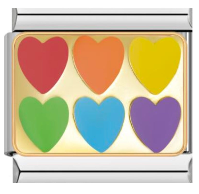 Rainbow Colored Hearts