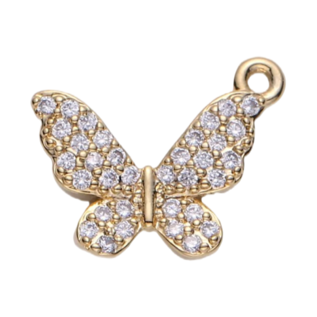 Gold rhinestone butterfly