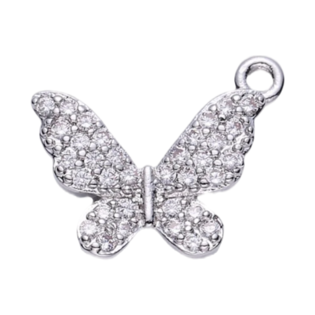 Silver rhinestone butterfly