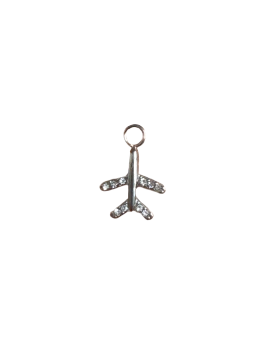 Silver rhinestone airplane