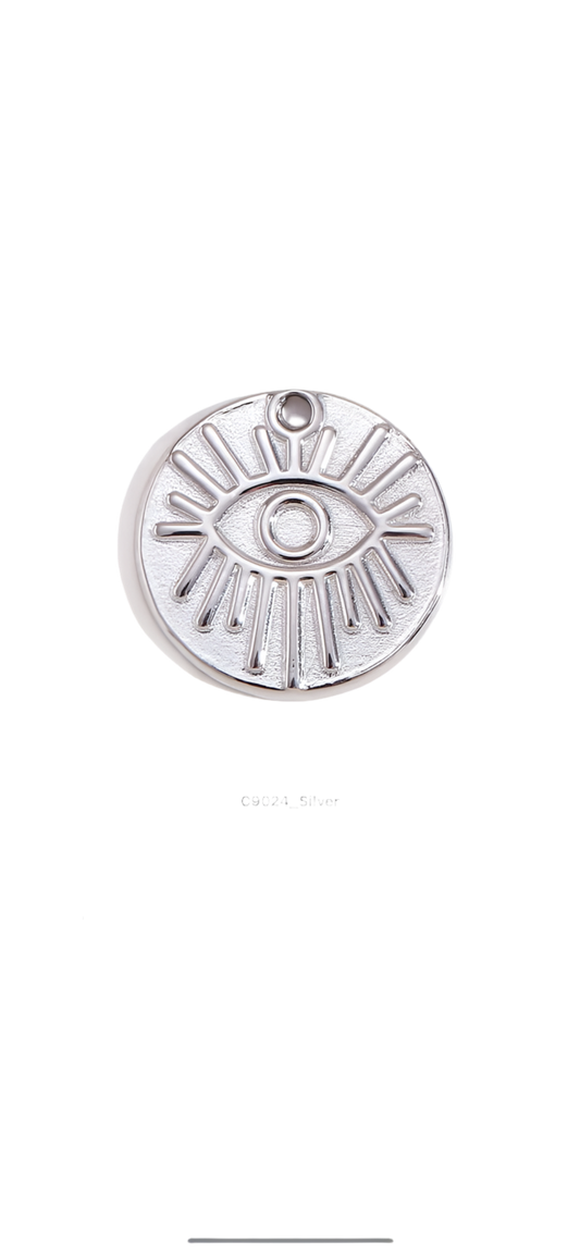 Silver evil eye coin