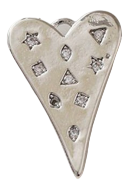 Silver diamonds heart