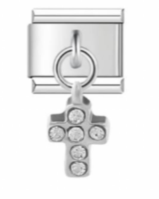 Dangle silver cross