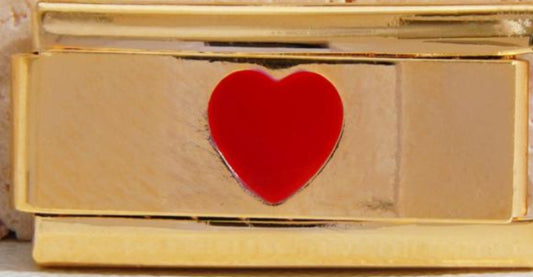 Red heart long link