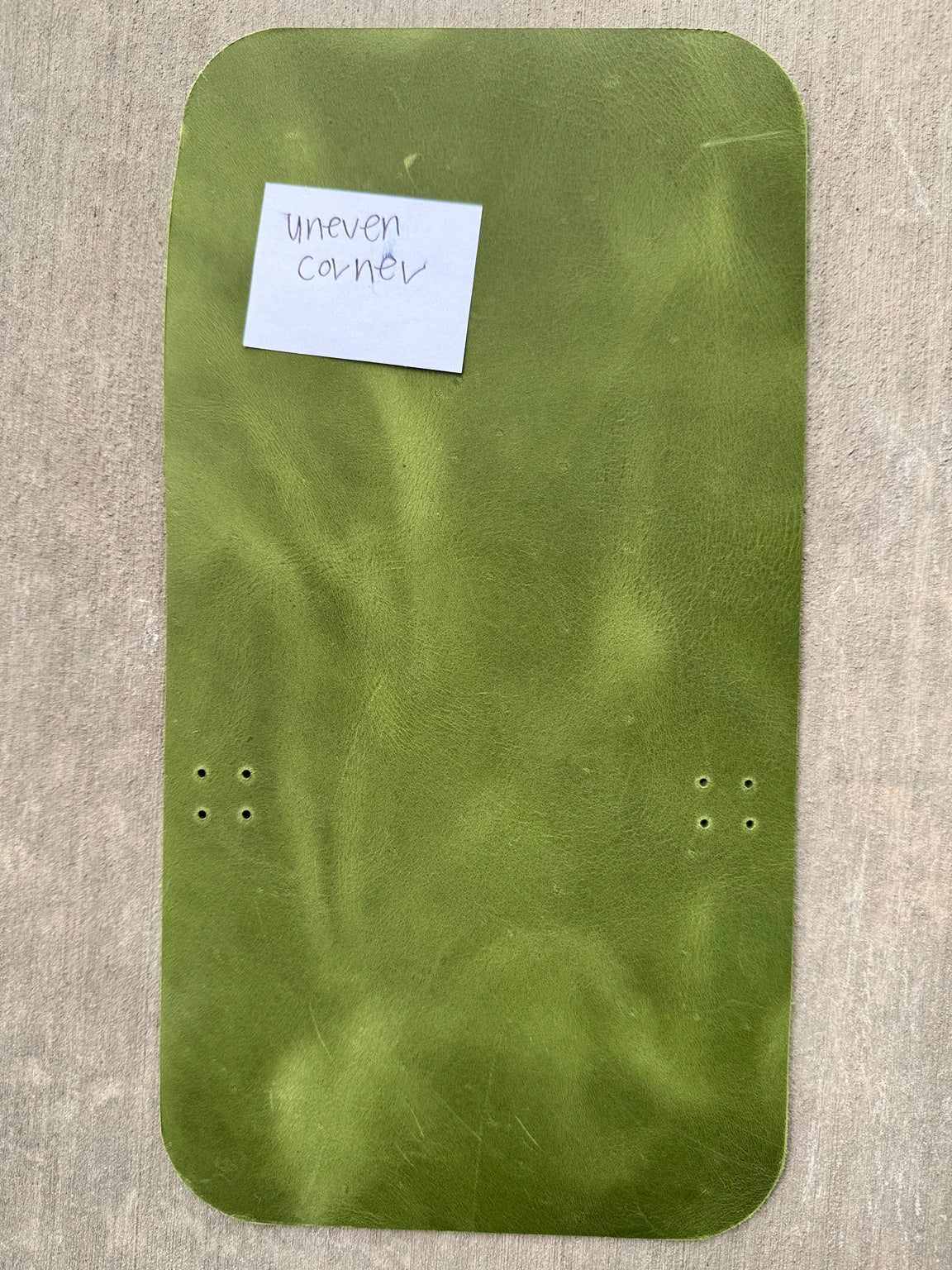 Uneven corner on an A6 pocket green Studio Seconds journal